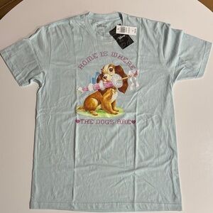 Disney “Home Is Where The Dogs Are” Light Blue Tee T-Shirt Women’s Sz Large